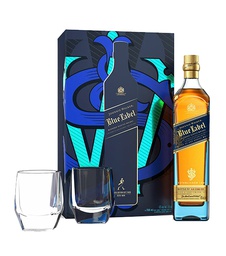 [JWBLUE2CRYSGLASSET] Johnnie Walker Blue Label w/2 Crystal Glasses