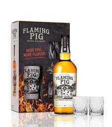 [FLAMINGPIGGIFTSET] Flaming Pig Black Cask Irish Whiskey Gift Set